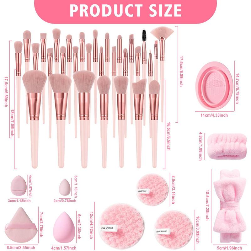 Makeup Tool Set, 55pcs/set Makeup Brush & Sponge & Powder Puff & Wristband & Headband & Cleaning Bowl &, Professional Makeup Tools for Women, Christmas Gift,Gifts For Women, Makeup Brush Kit