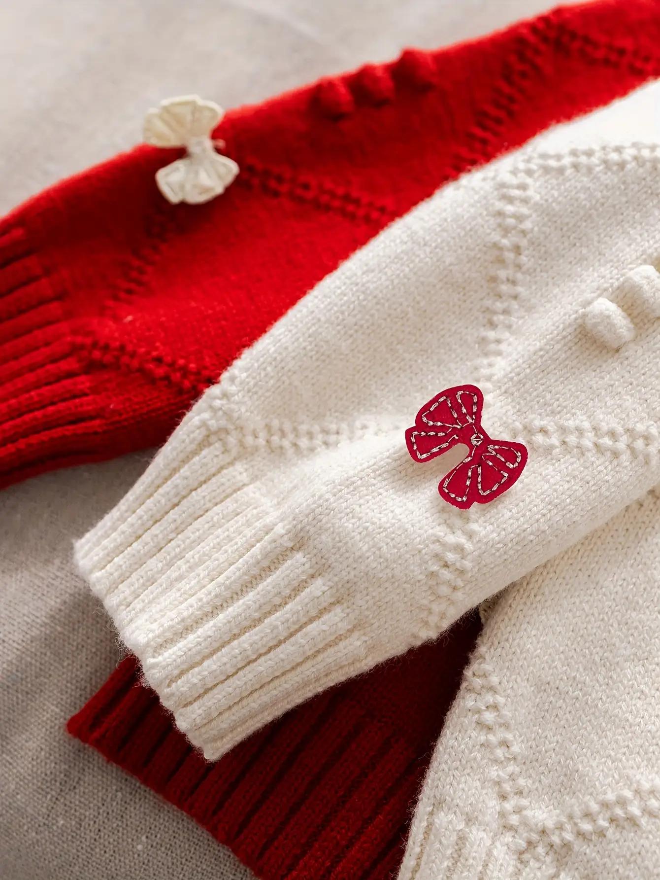 Girls' Soft Knit Cardigan Sweater Jacket - Beige & Red Floral pattern, Loose Fit Long Sleeve, Easy Button Front Closure, Layering Piece for Toddler & Little Girls (Spring/Fall/Transition) - Cute Everyday & Party Outfits, Spring Fall Clothing, Playful Desi