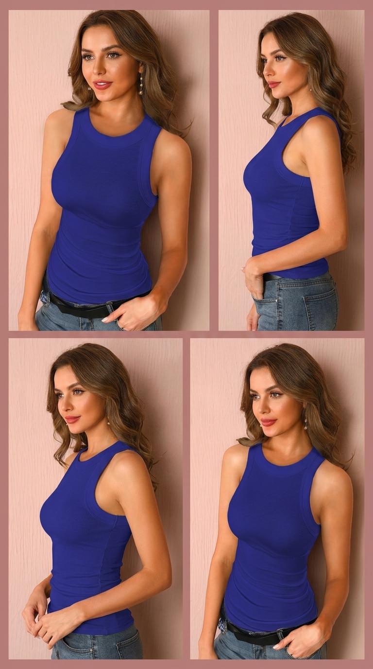 Serenade Ribbed Knit Tank 2026 Summer Women's Solid Color Vest Casual Versatile