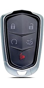 Key Fob Shell Case Replacement Fits for Cadillac Escalade ESV 2015 2016 2017 2018 2019 2020 Keyless Entry Remote Control 6 Button Pad Cover