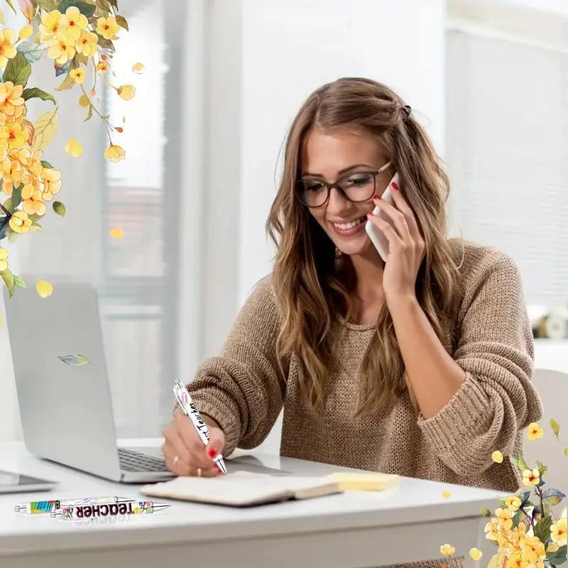 Teacher Round Ballpoint Pens Set, Funny Teacher Pens, Fun Cute Cool Best Pen, Ink, Office Supplies Gift, School Teacher Colleague, 6/12/18 Pieces