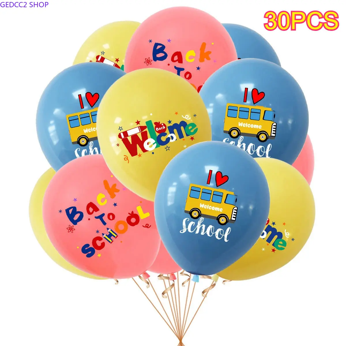 30Pcs Welcome Back To School Balloons Decorations Set, Homecoming Season Party Latex Balloon Supplies, Indoor Outdoor Classroom School Home Decor for Back to School Celebration