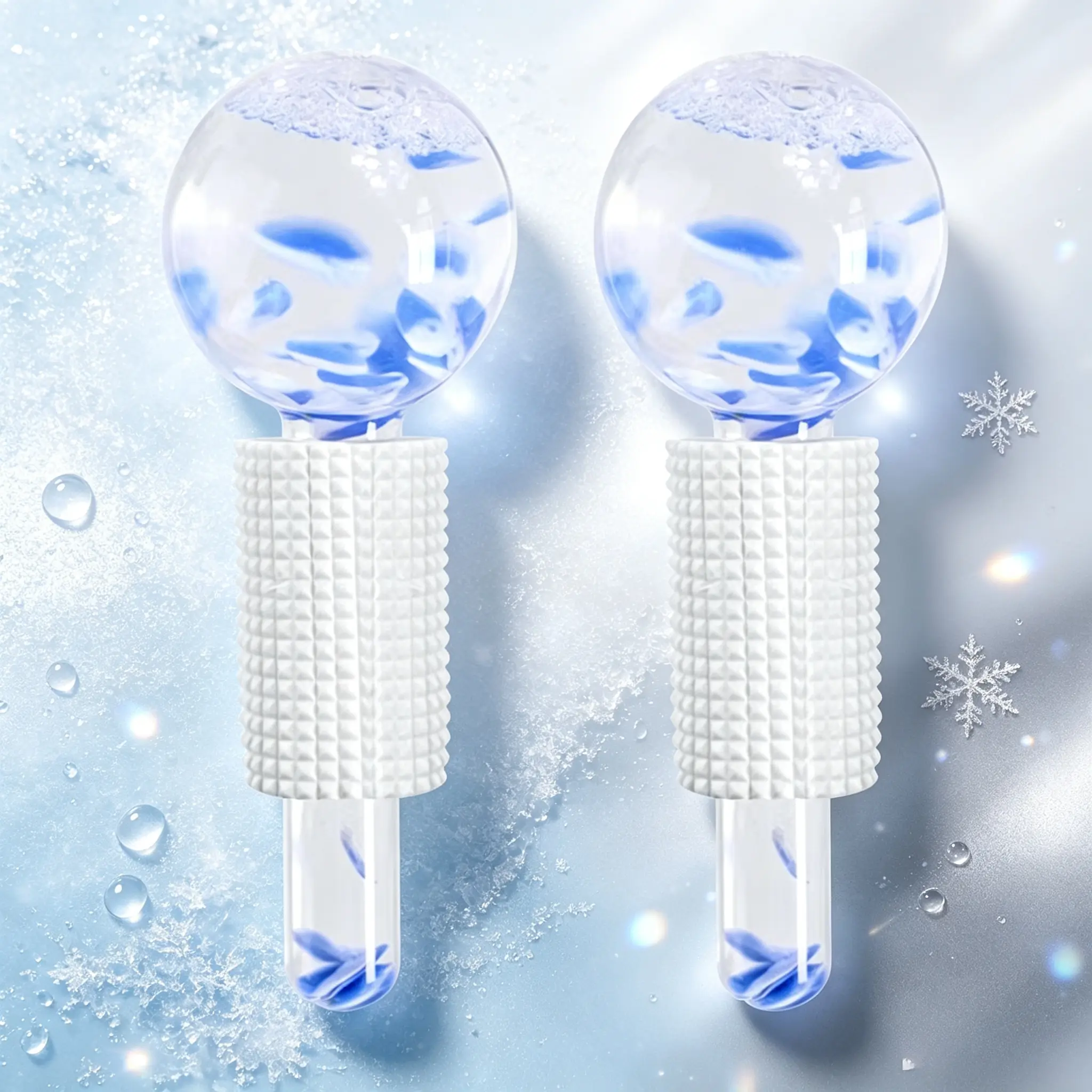 Facial ice cooling massage spheres, Ice Globes for face, with cold SPA effect, durable for repeated freezing, relieves edema and seasonal sensitive redness, tightens pores, portable cold compress tool for daily skincare and sunburn emergency repair