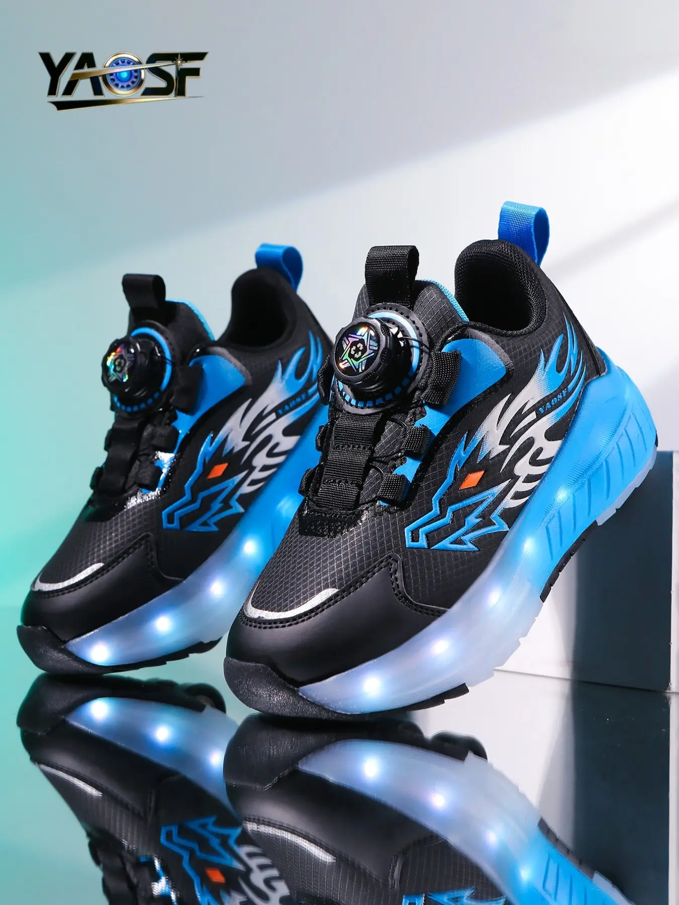 Yaosf Kids Skate Shoes LED Light Up, Unisex Roller Skates for Boys & Girls, Comfortable Fun Shoes Outdoor Sports Shoes, Perfect Birthday Gift