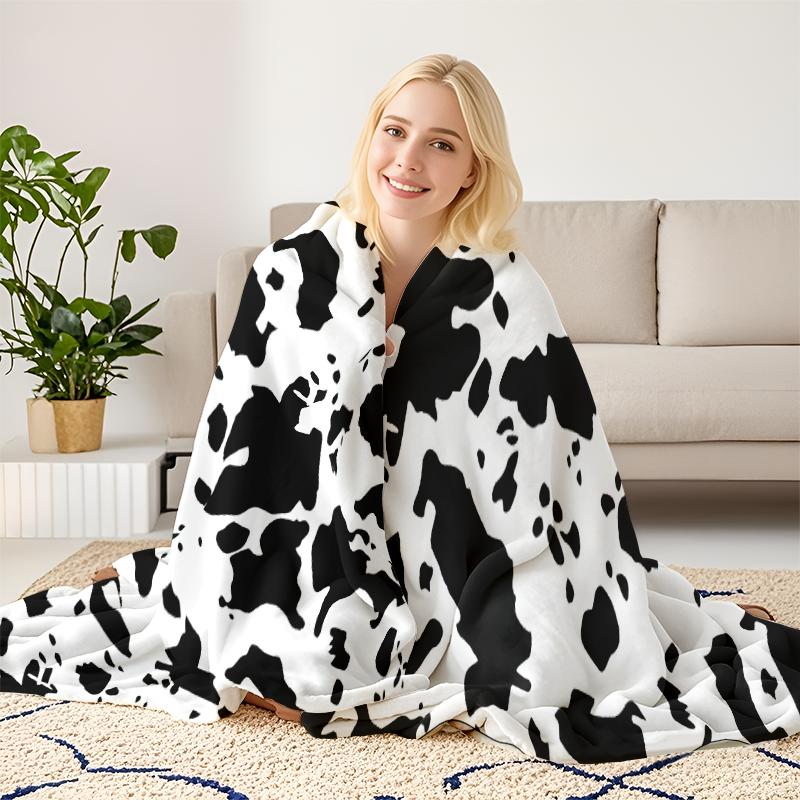 Cow Print Blanket Collection – Hot Pink Black Light Pink Turquoise Western Farm Animal Pattern Ultra Soft Cozy Plush Fleece Throw Blankets Perfect For Cowgirl Aesthetic, Country Home Decor & Farm Lovers