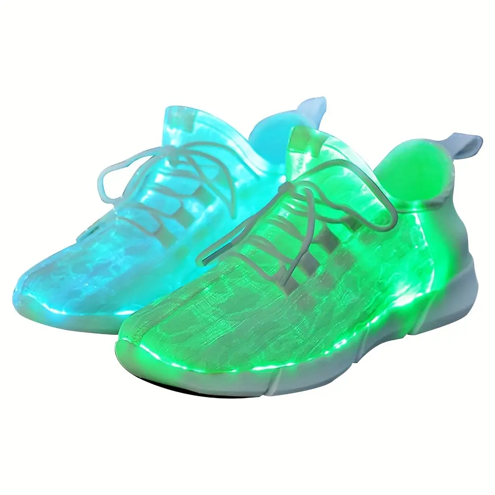 Men's Glowing Casual Shoes, Unisex Fiber Optic Rechargeable Mesh Breathable Lightweight Sneakers for Parties, Weddings, Couples, Festive Gifts, Adult Shoes