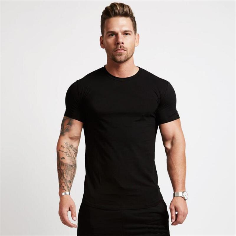 Men's Muscle Sports T-Shirts Fashion Tees Tops Short Sleeve Athletic Workout Gym Clohting Slim Fit T Shirts for Men