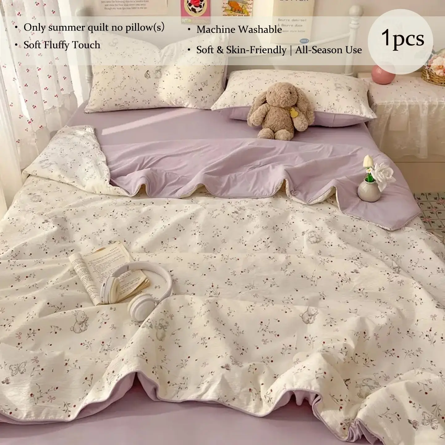 Cool Touch Dual Texture Summer Throw Blanket With Kapok Spandex Blend, Ultra Soft Skin-Friendly Lightweight Cooling Polyester Nap Blanket, Breathable Temperature Relief Bed Quilt For Single Double Bed Multi Scenes(Only Summer Quilt, No Pillowcases)