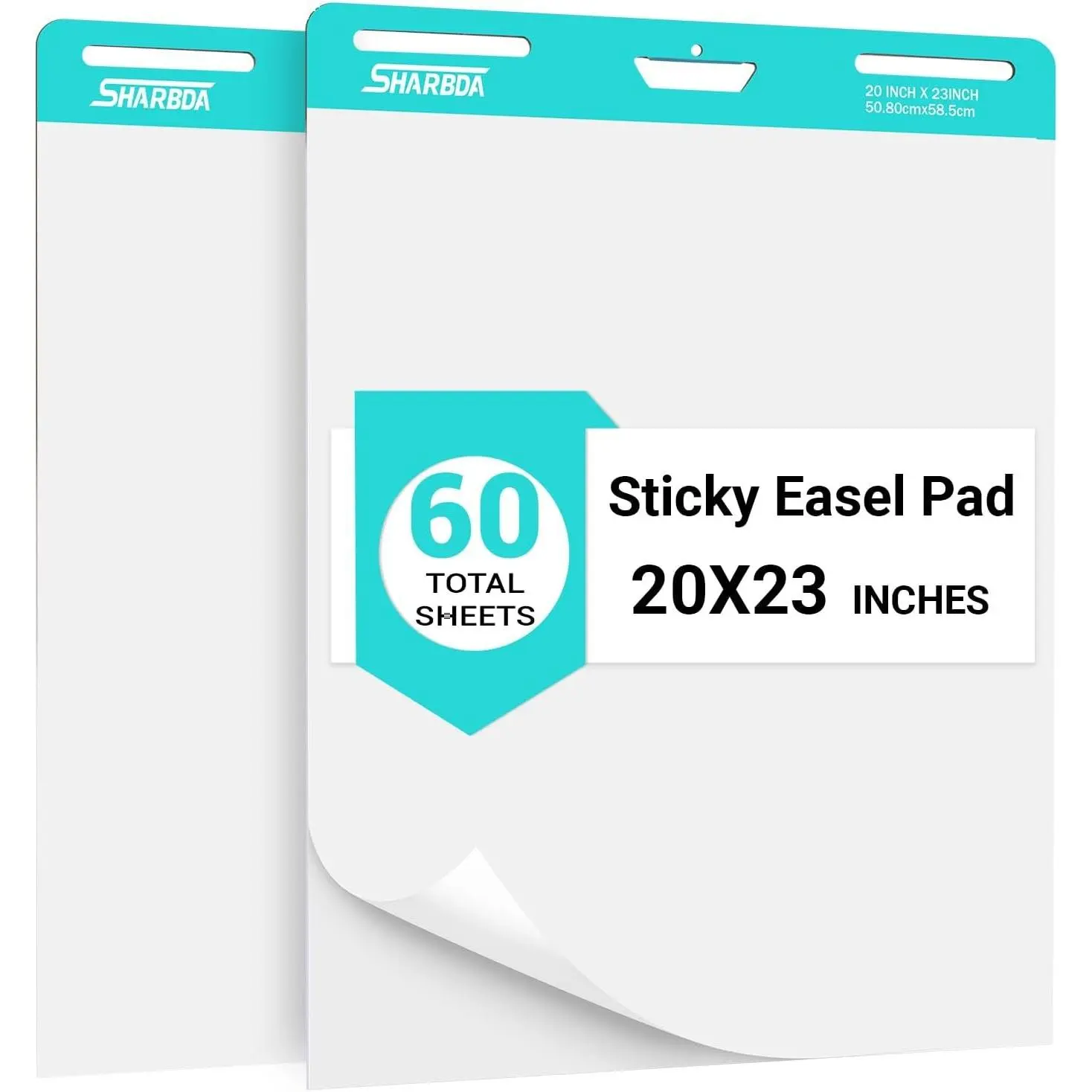 Chart Paper,Sticky Easel Pad for Teachers, 20x23 Inches,Anchor Flip Chart Paper with Lines,Heavyweight Self-Stick Flip Chart Paper, Residue-Free & EasyRemoval, 60 Sheets, 2 Pads