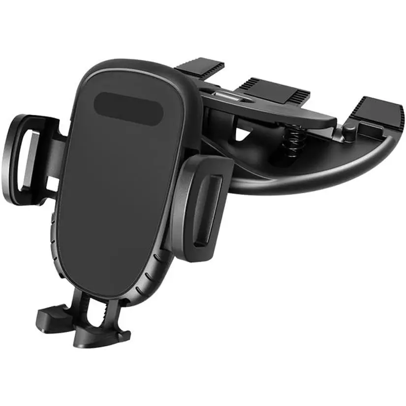 Phone Holder for CD Slot, Cell Phone Mount for CD Player,  or  Button Release,  Pad Protection and 360° Rotation, Compatible with  , Android, Smartphones