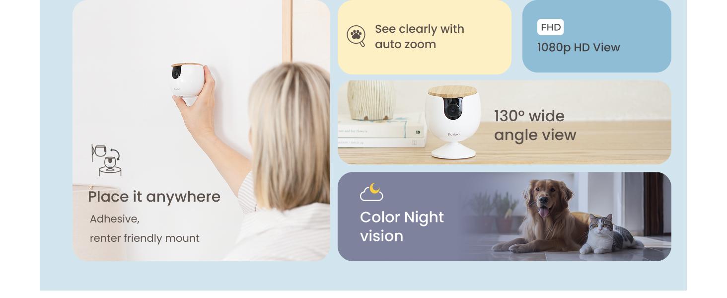 Mini Pet Camera [Subscription Required] Unlock Camera w/Paid Plan: Home Security with Dog & Cat Safety Alerts, 2-Way Audio, Mountable Smart Cam w/Phone App (Low Risk, 3mo Min. Cancel Anytime)