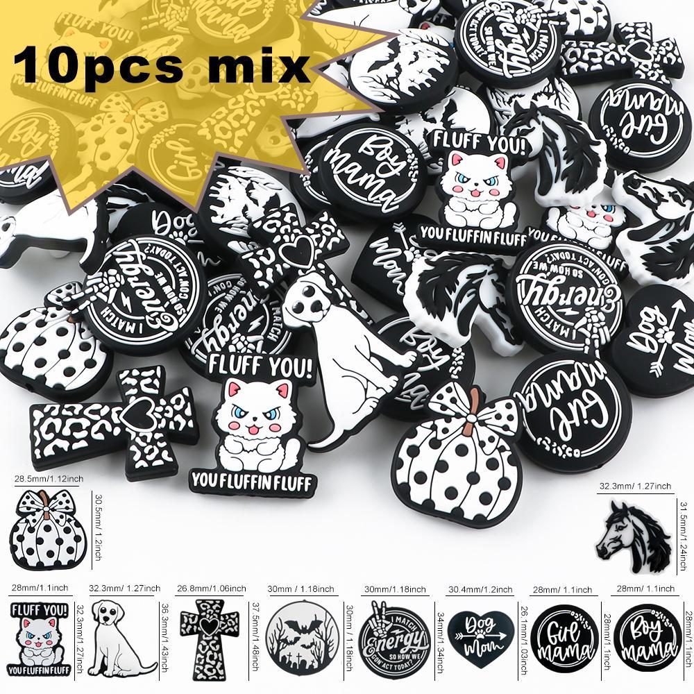 Mixed Color Round Beads, 10pcs DIY Jewelry Making Supplies for Bracelet & Necklace, DIY Jewelry Accessories for Women & Girls, Crafts Accessories, Beads Charms Accessories