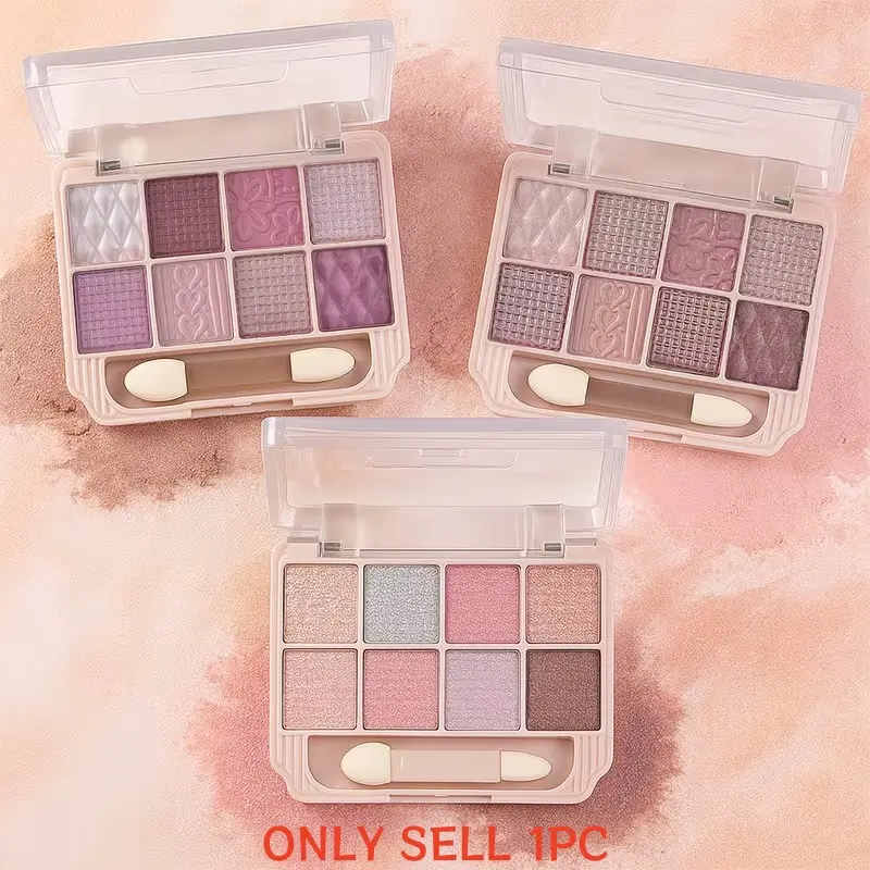 K'apeine 8 Color Eyeshadow Palette Set, Matte and Shimmer Textures, Pearl Finish, Long-Lasting, High Saturation Light Shades