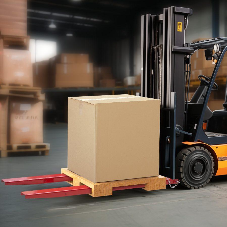 VEVOR Pallet Fork Extensions, 82 Length 4.5 Width, Heavy Duty Carbon Steel Fork Extensions for Forklifts, 1 Pair Forklift Extensions with Pins, Forklift Fork Attachments for Forklift Truck, Red