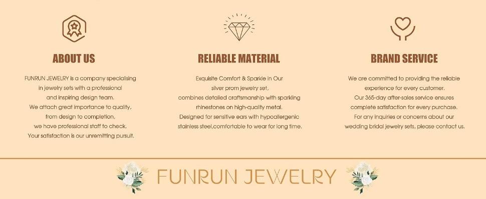 FUNRUN Silver Jewelry Set for Women Rhinestone Necklace and Earrings Bridal Wedding Jewelry Sets for Brides Bridesmaid Crystal Wedding Prom Jewelry Christmas Day Gift