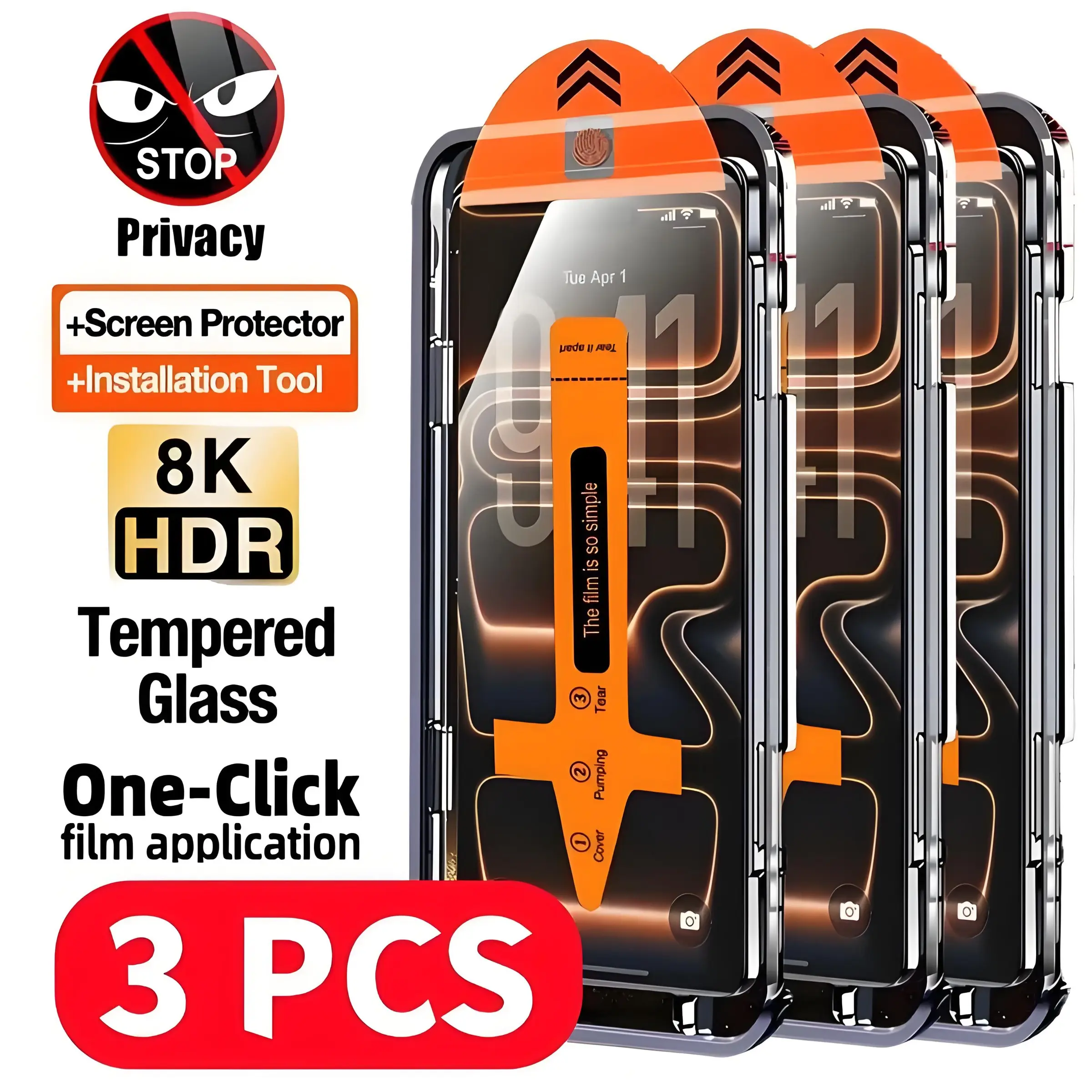 3-Pack Privacy Tempered Glass Clean Compartment Mobile Phone Screen Protector, Suitable for Samsung Galaxy S26/S26 Plus/S26 Ultra/S22/S22 Plus/S23/S23 Plus/S24/S24 Plus/S24 Ultra/S25/S25 Plus/S25 Ultra, Installation