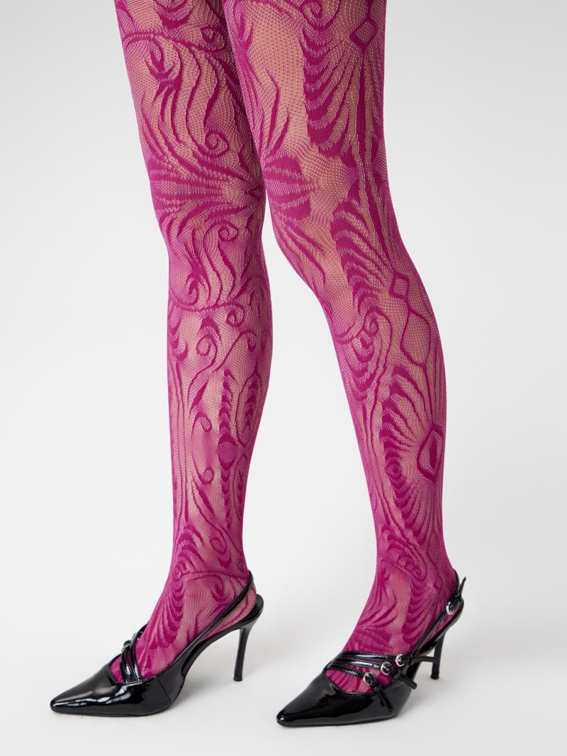 Cider [3 colors, size One Size-One Size] Floral Fishnet Tights