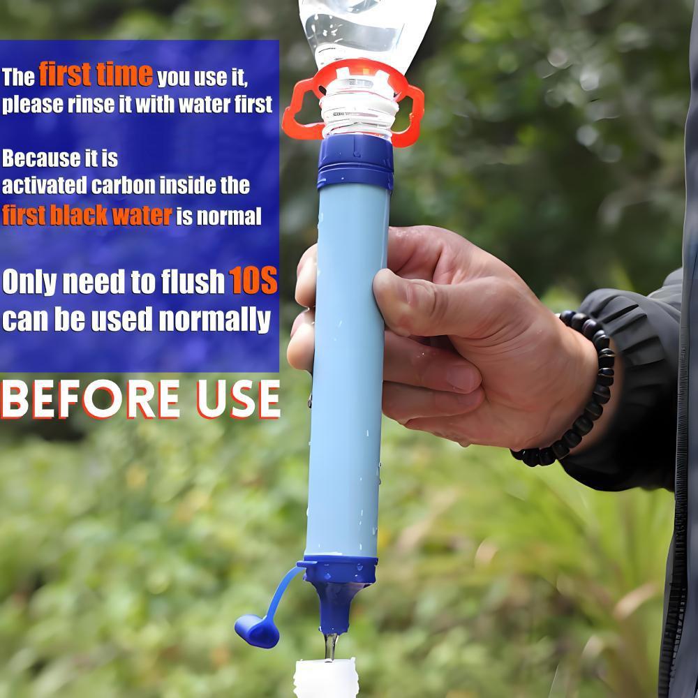 Outdoor Portable Water Filtering Straw, Compact Activated Carbon Water Filtering Straw for Hiking Camping Travel Fishing Mountaineering, Outdoor Water Filter, Emergency Water Filter Straws