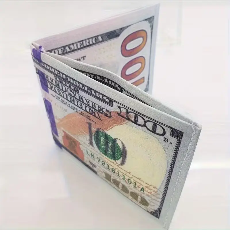 3pcs Creative Fashion Slim Card Wallets, Trendy Dollar Print Men's Wallet, Large Capacity Retro Wallet, Fun Novelty Card Holder, Perfect Gift