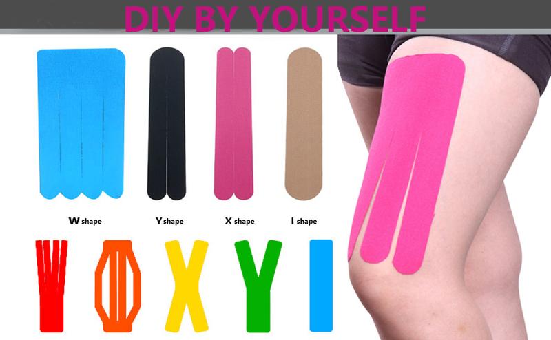 Kinesiology Tape 20 Strips Athletic Sports Waterproof Breathable Latex Free Tape for Ankle Wrists Knee Elastic Running Tennis Swimming Football Sports Activities Tapes (Black)