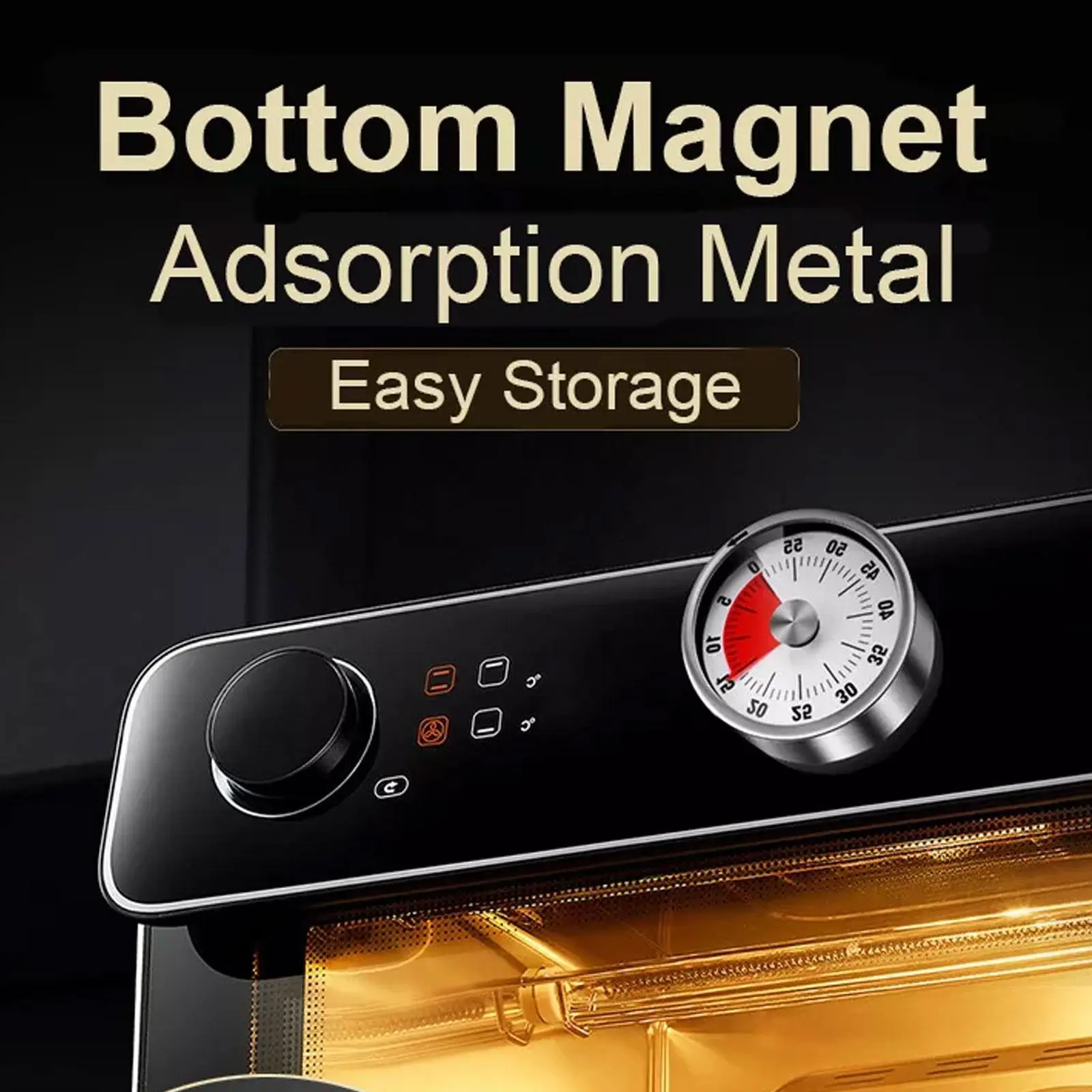 Magnetic Kitchen Timer, Mechanical Core, No Battery Needed, Loud Cooking Alarm, Essential Kitchen Tool, Perfect for Home Use
