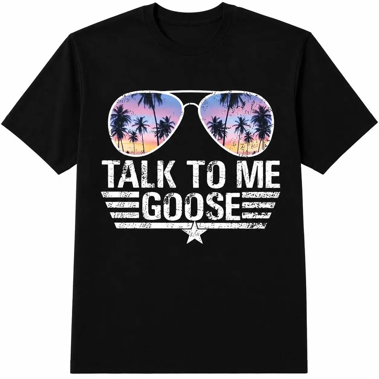 100% Cotton Short Sleeve Talk To Me Goose Print T-Shirt, ShortSleeve Crew Neck Casual Top For Summer & Spring For Men Women