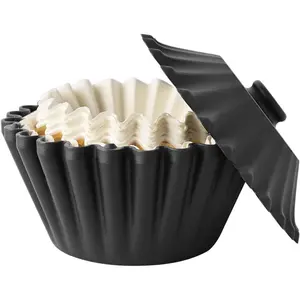 Coffee Filter Holder Storage Container - Coffee Bar Counter Accessories Decor Pour Over Paper Filters Organizer for 1-4 Cup Basket Filters