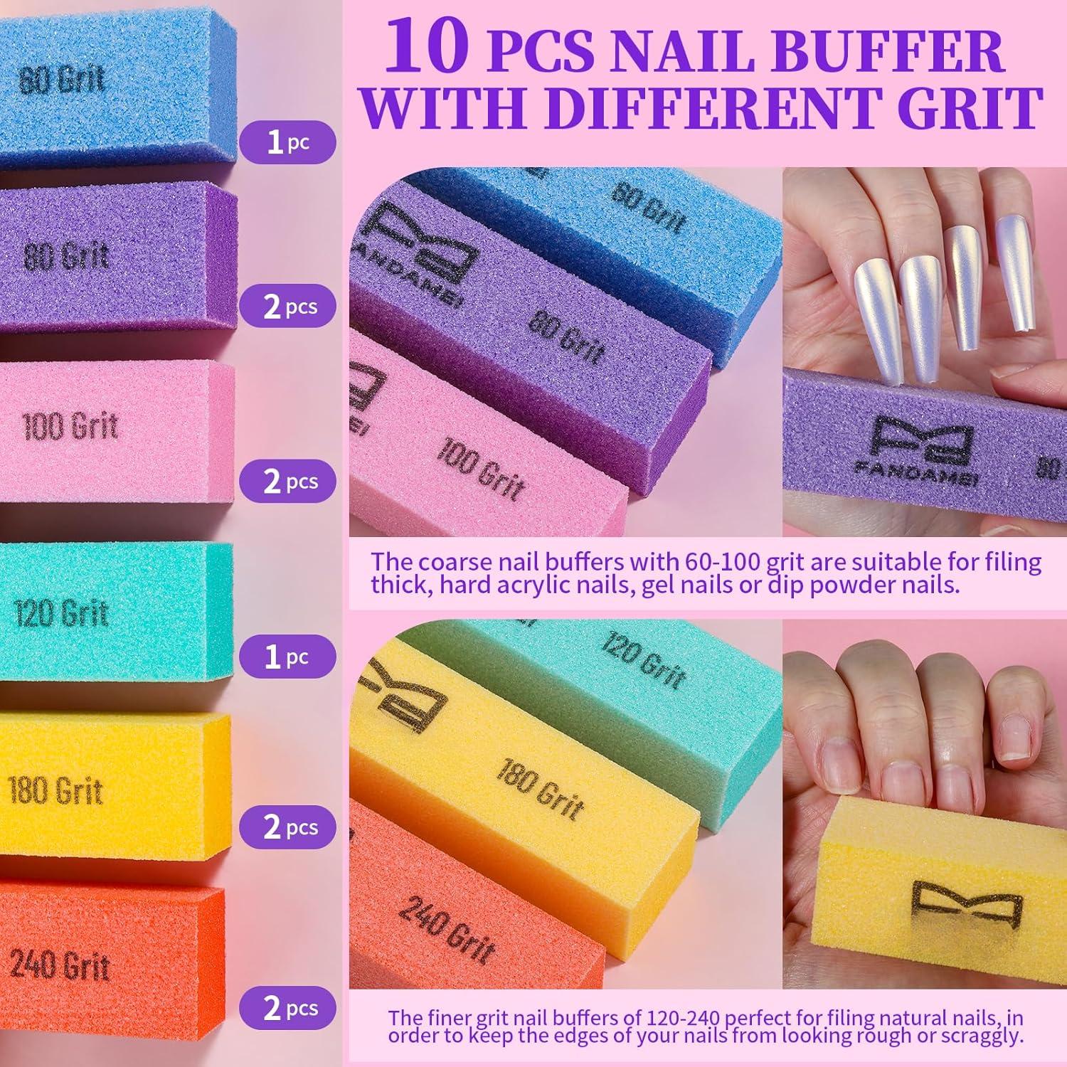Buffer Block, 10 count Buffers for Nails with Different Grit,  Block Buffer,  Buffing Block, Buffer  File, Cuticle Trimmer,  Care Kit,  Tools, Manicure Tools,  Kit