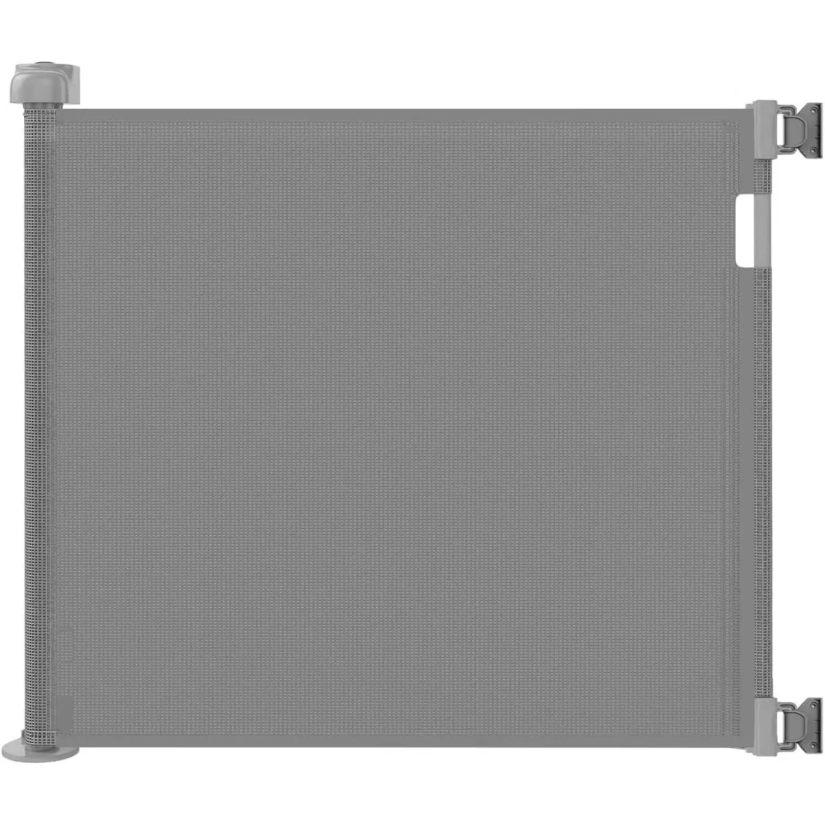 Retractable Baby Safety Gate for Stairs - 33" Height, Expands up to 55" Width, Easy Install Secure Closure Gray Mesh Gate for Infants Toddlers Dogs & Pets, Suitable for Indoor & Outdoor Use