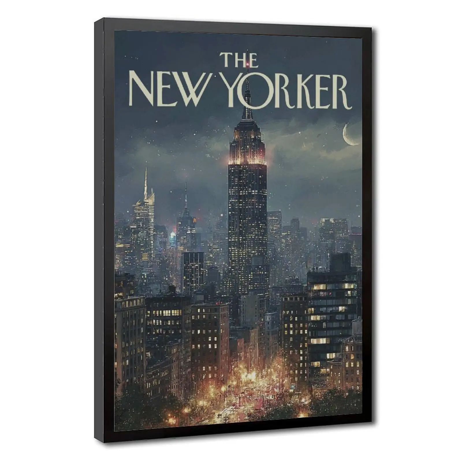 Vintage The New York City Cover Canvas Poster, Aesthetic Building View Artwork, Moody Cityscape Wall Decor, Ideal Gifts for Teen Bedroom, Dormitory, Studio, Room Decoration