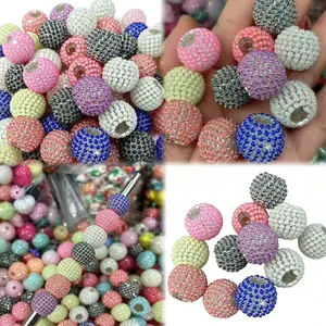 Tara-P9-Mix Colors Pearl Style Rhinestone Claw Chain Beads 1pc per bag