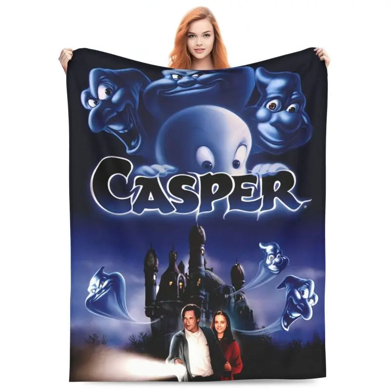 Casper Friendly Theme Print Inspiration Flannel Blanket - Soft, warm and cozy, perfect for sofa or bed, machine washable, perfect for all seasons