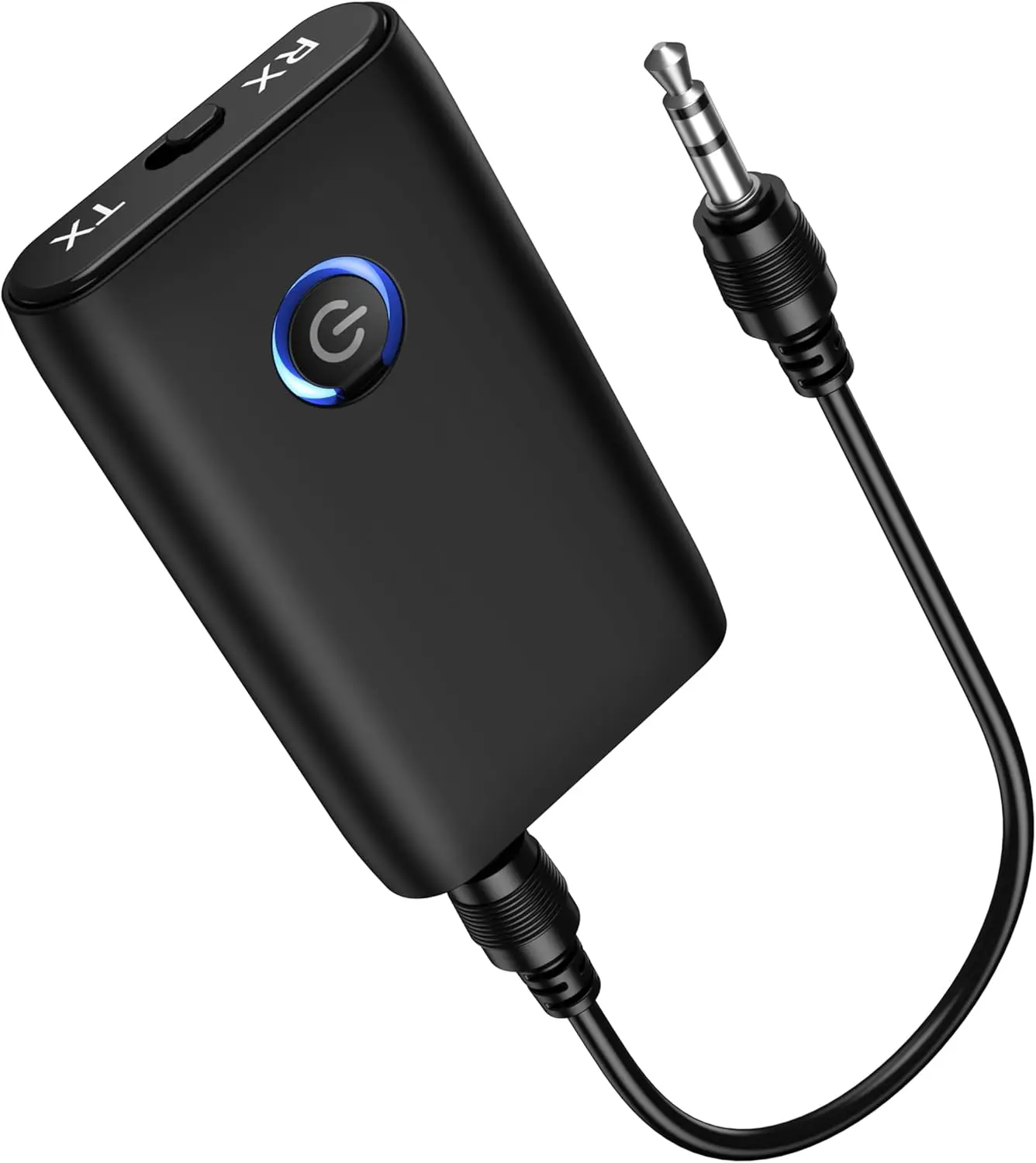 Car Aux Bluetooth 5.3 Transmitter-Receiver, 2-in-1 Portable Plastic Wireless Adapter for Music Transmitting, Laptop, TV, Speakers