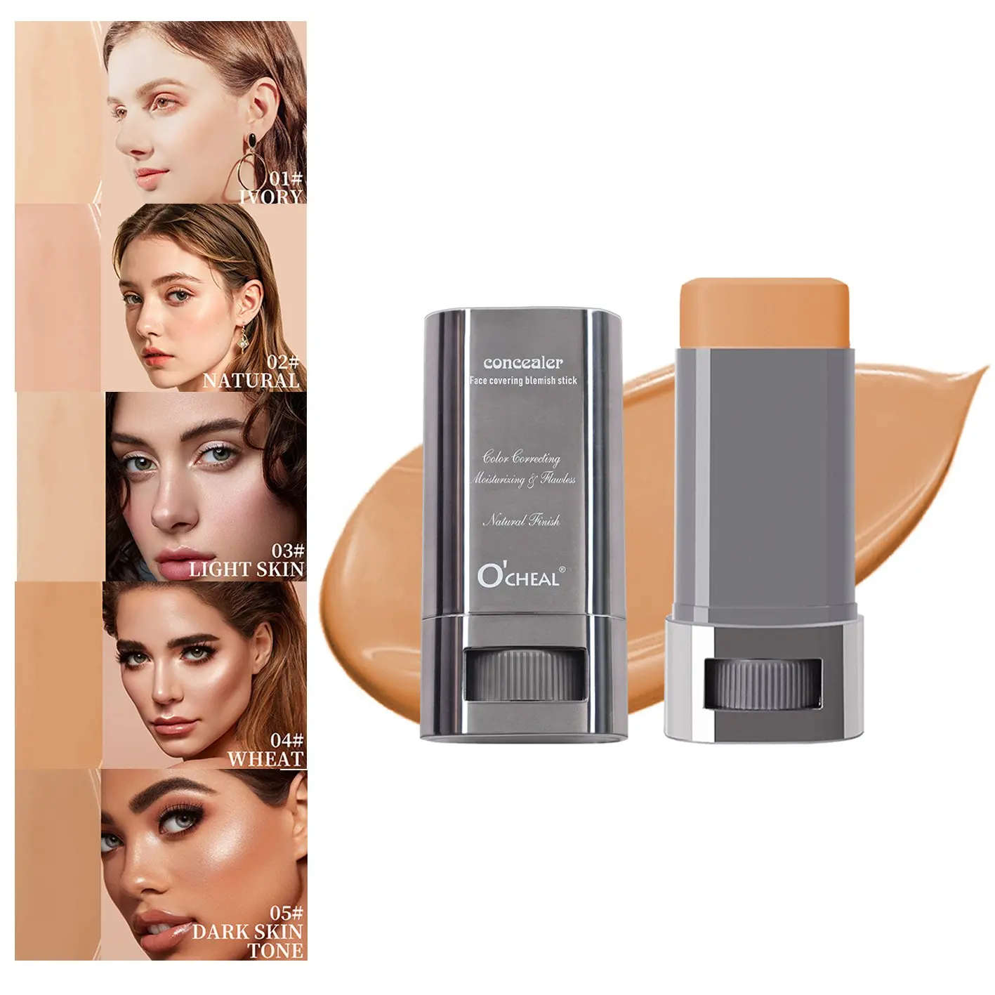 Erase Foundation Stick Nose Shadow Concealer Balm, Long-Lasting Natural Finish, Pore Minimizing, Multi-Functional Makeup Base