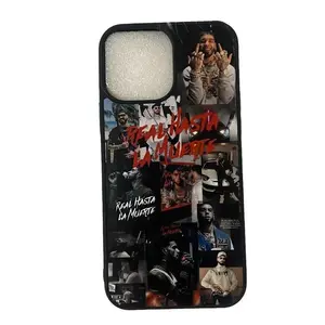 Real Hasta La Muerte Anime Phone Case for iPhone 17,16,15,14,13,12 Pro Max Plus,X/XS,XSMAX,XR - Durable,Protective,Shockproof,Anti-Drop Navy Cover with Moving Stickers - Mobile Phone Accessories