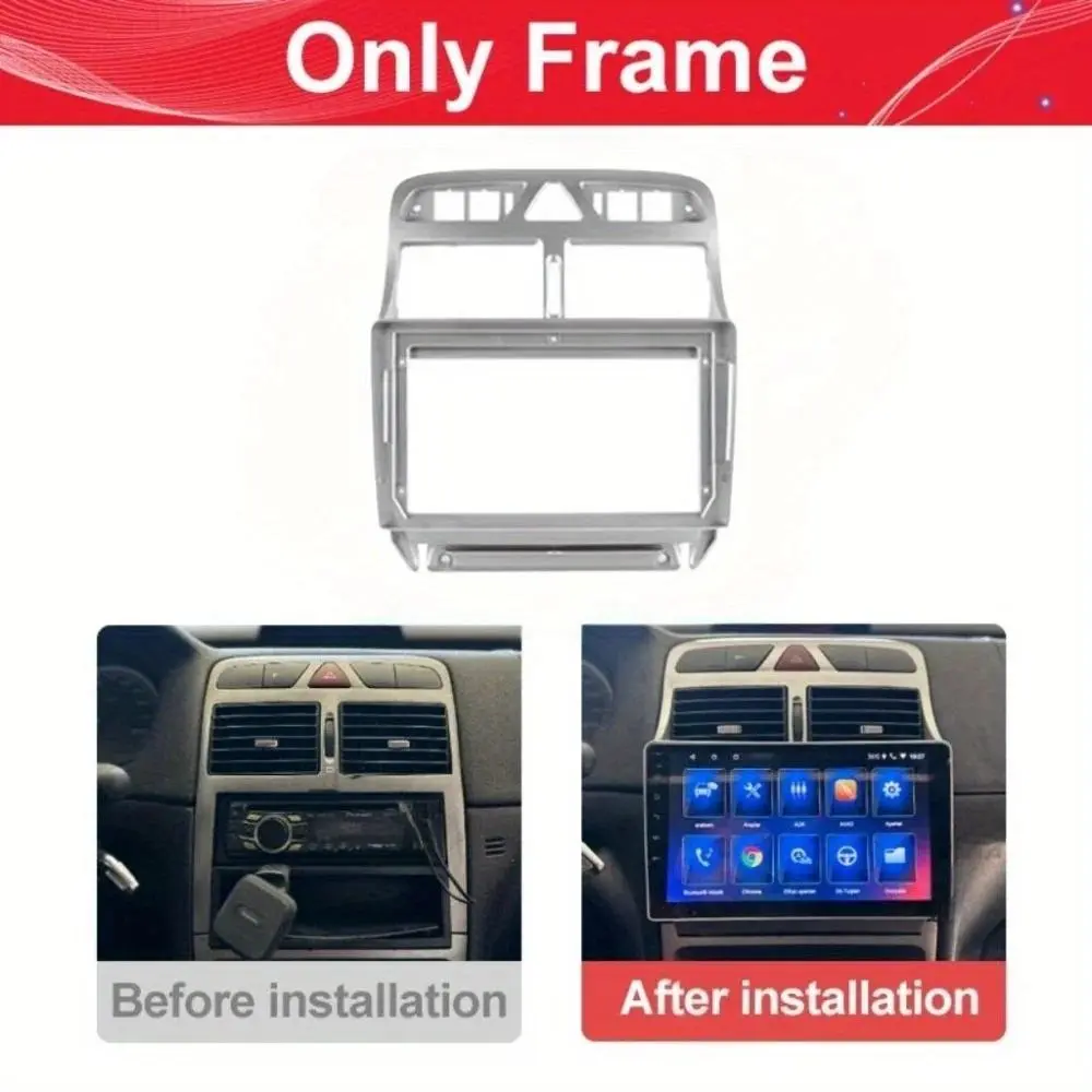 9 inch Car DVD Frame Audio Dashboard Trim Kit Panel Radio Large Screen Car Multimedia Player For Peugeot 307 307CC 2002-2013