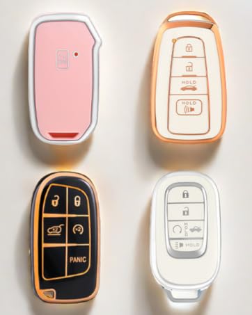 for Chevy Key Fob Cover Case Full TPU Protector for 2016 2017 2018 2019 2020 Chevrolet Chevy Malibu Camaro Cruze Traverse Spark Equinox Sonic Volt Bolt Car Accessories (5 Buttons, White)