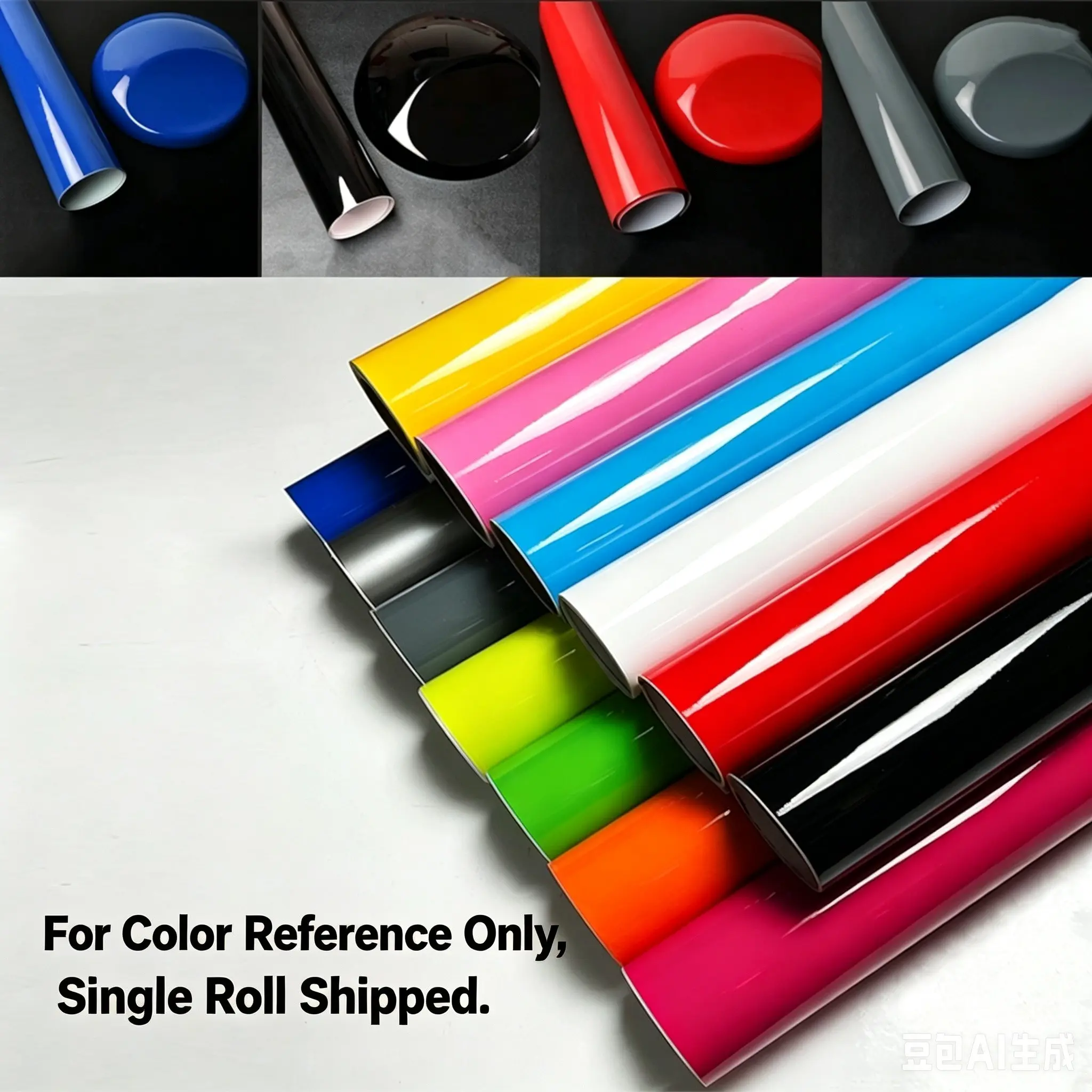 Premium Glossy Multiple Colors PVC Vinyl Wrap Film Self Adhesive Car Motorcycle Furniture DIY Sticker Decal With Air Release Car Decals Car Wraps Vehicle Exterior Decoration Automotive Decals Automobile Decals