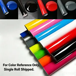 Premium Glossy Multiple Colors PVC Vinyl Wrap Film Self Adhesive Car Motorcycle Furniture DIY Sticker Decal With Air Release Car Decals Car Wraps Vehicle Exterior Decoration