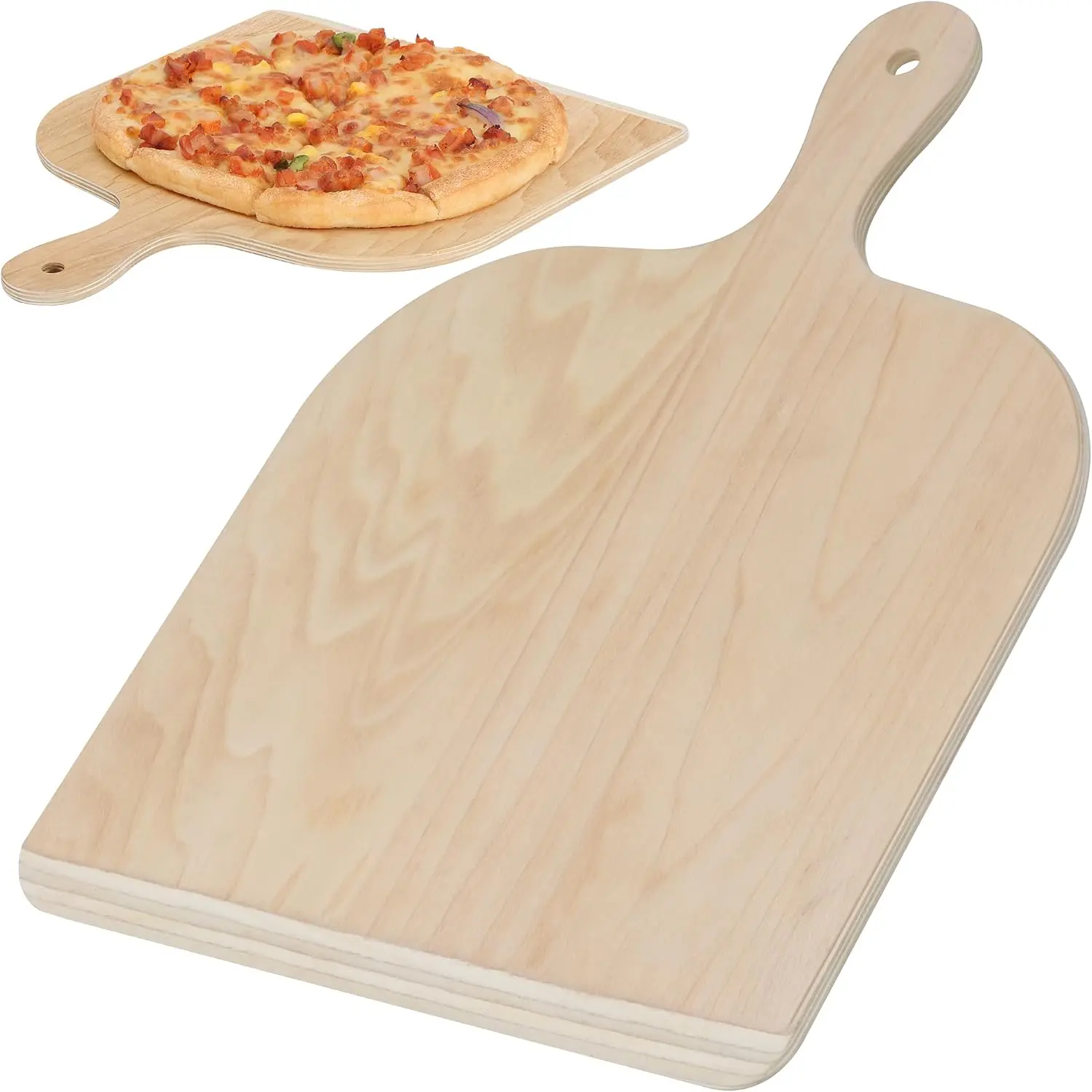 Pizza Peel,  11-inch Wooden Nonstick Pizza Spatula Paddle with Easy-Glide Beveled  for Transferring, Serving, Versatile Pizza Board with Easy-To-Grip Handle for Oven, Stone, Grill