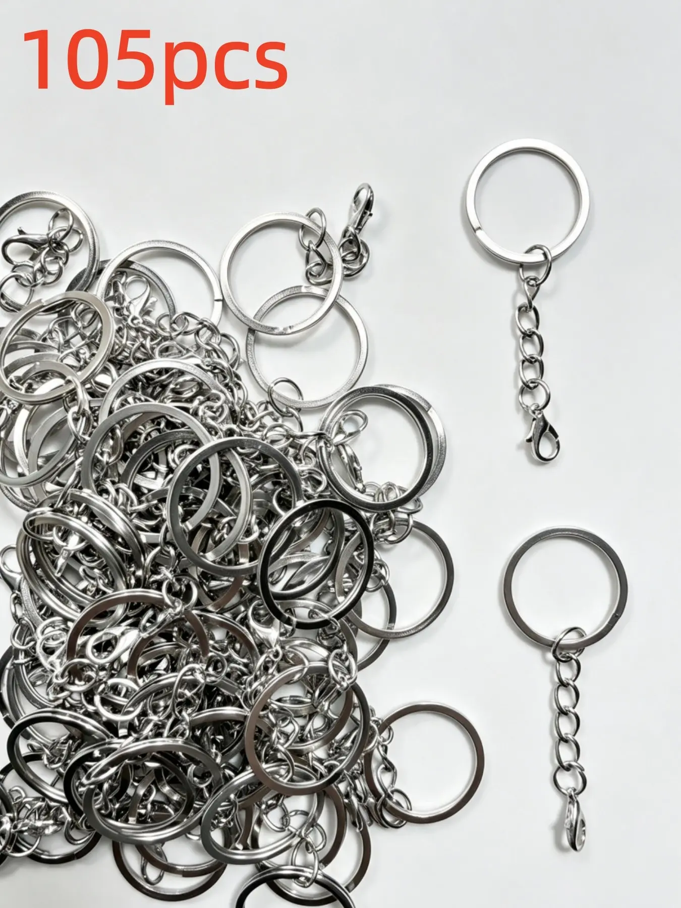 105/55pcs Keychains Bulk, DIY Handmade Accessories, Chain with Lobster Clasp, Bag Decorations, Keychain For Bags, Wholesale Materials for Making Keys, Keychain Set
