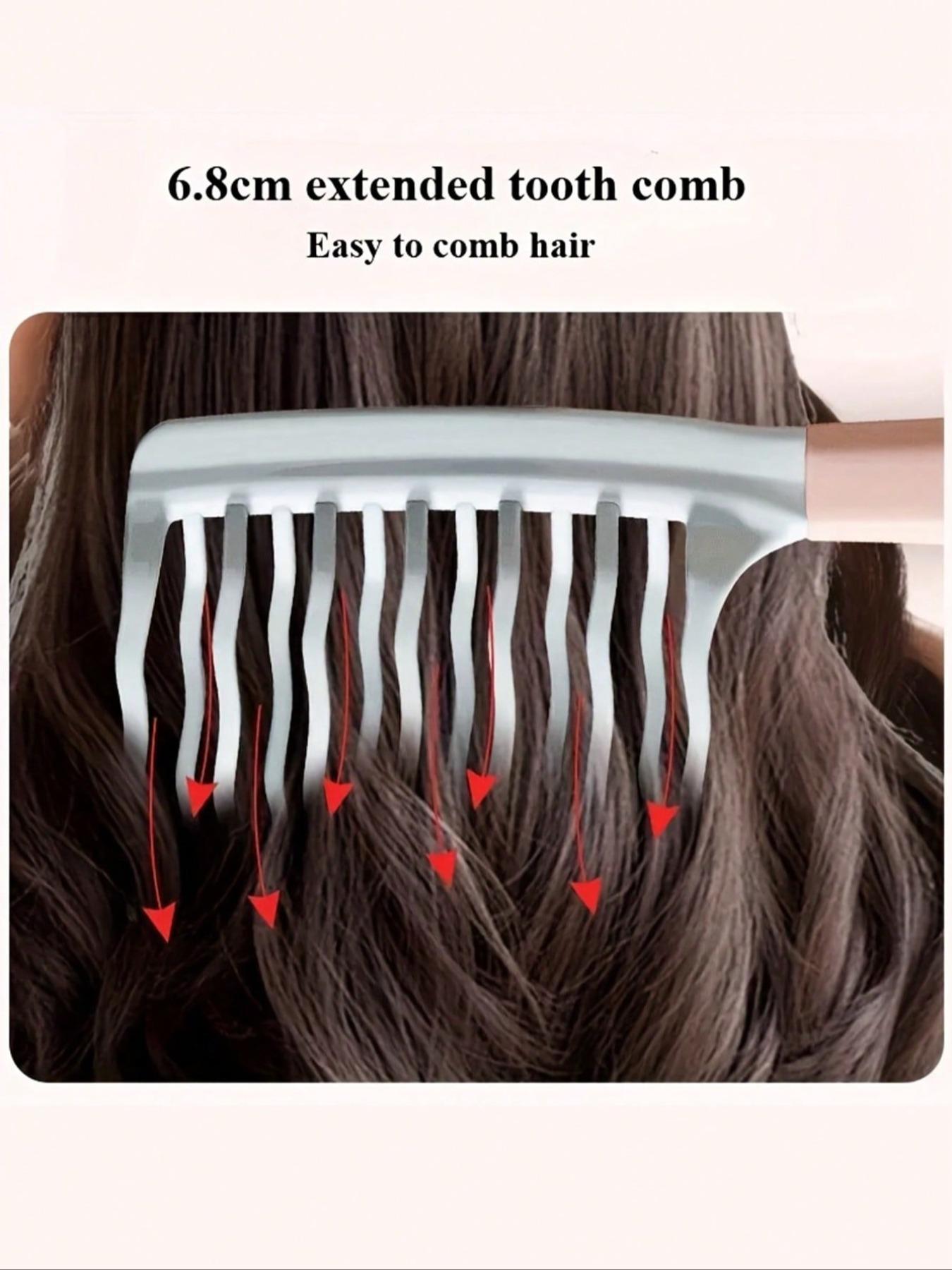 Dual Wide-Tooth Hair Combs Set, & Light Blue Color, Abs Handle, Curly Hair Management Tool, Home Massage Accessory, Hair Detangling Comb