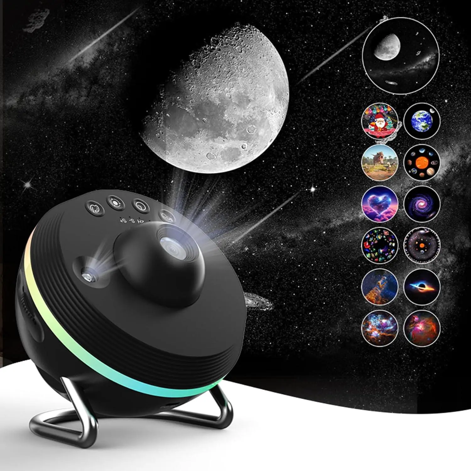 Galaxy Projector Night Light, USB Powered Starry Sky Moon Projector Night Light, Ambient Light for Bedroom & Home Decor, Aurora Projector Lamp, Starlight Projector