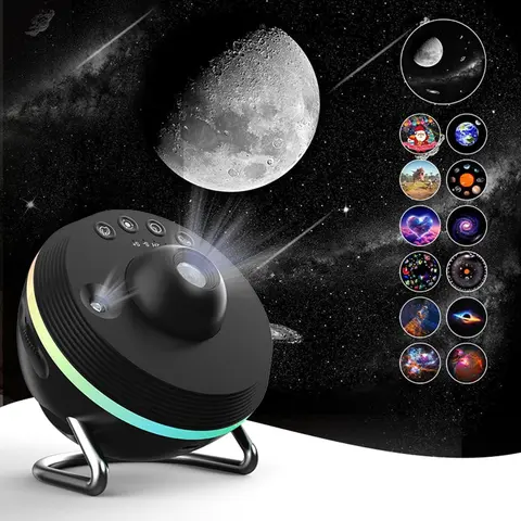 Galaxy Projector Night Light, USB Powered Starry Sky Moon Projector Night Light, Ambient Light for Bedroom & Home Decor, Aurora Projector Lamp, Starlight Projector