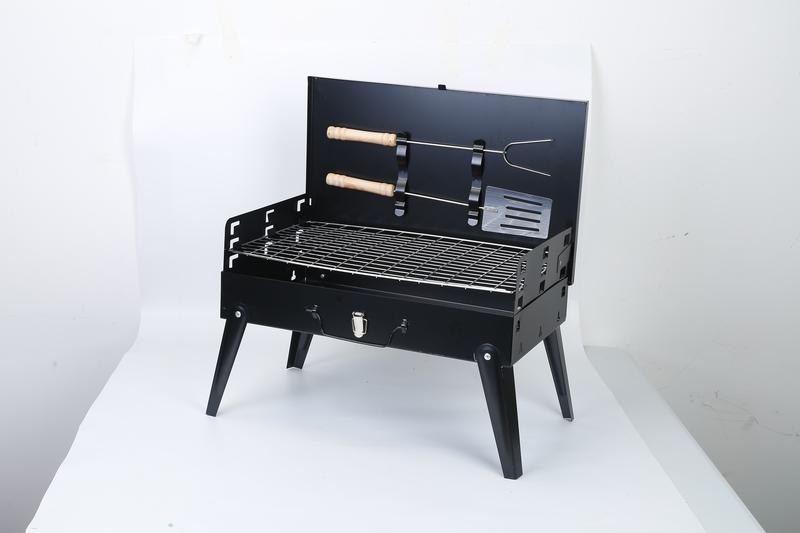 Portable Charcoal Grill Outdoor Foldable BBQ  Grill with barbecue accessories,suitable for picnics,camping,beach parties,garden barbecuse,height adjustable for 3 to 5 people springtok