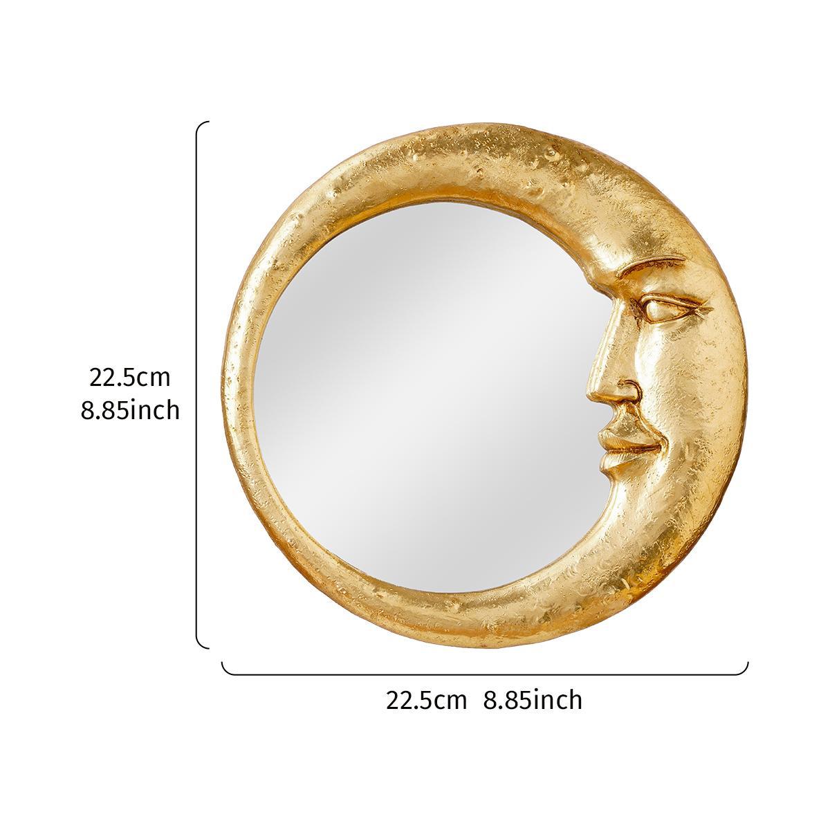 Creative Moon & Face Design Round Wall Mirror, Resin Wall-Mounted Mirror, Wall Decor for Home Living Room and Bedroom, Home Decor #TOP PICKS