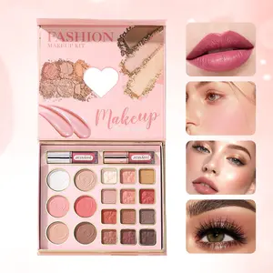 Premium Full Sculpting Face Makeup Palette, Multi Layerable Eyeshadow For Rich Eye Dimension, Blush Add Healthy Ruddy Complexion, Highlight & Contour Create Three Dimensional Facial Features, Two Hydrating Lip Gloss For Long Lasting Matte Lip Look