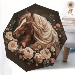 Portable Automatic Folding Umbrella, 8-Rib Design, Perfect for Rain and Sun, Ideal Gift for Christmas and Birthdays