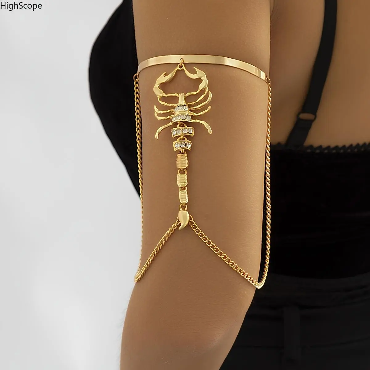 Scorpion Arm Cuff in a Gothic & Punk Style, Open Band with Tassel Detail, Funky Unique Accessories for Festivals, Womens Gifts, Gothic Style, Scorpion Motif, Animal, Open Cuff Bracelet, Unisex Wear, Arm Cuff Wristband