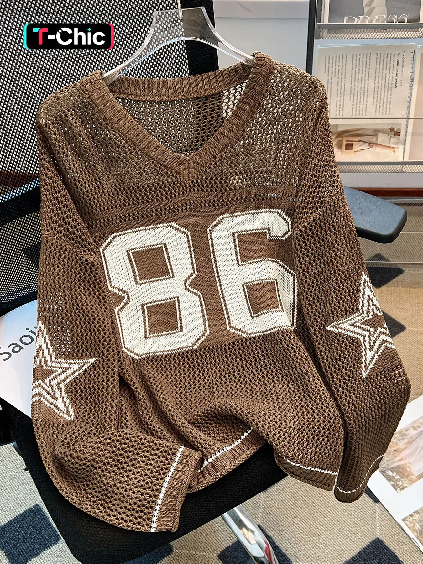 Women's Sweater, Casual Sporty Loose V Neck Long Sleeve Jumper for Summer, Fashion Women's Knitting Knitwear for Daily Wear, Fit Womenswear, Casual Comfy Pullover, Acrylic Knitwear, Knit Pullover Tops